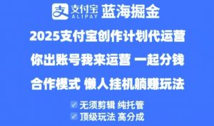 2025支付宝创作者分成计划代运营,纯托管,高分成,合作模式【揭秘】-阳知网创资源库