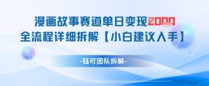 漫画故事赛道单日变现1k+全流程详细拆解-阳知网创资源库