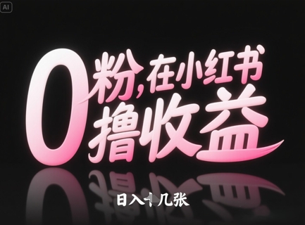0粉在小红书撸收益,日入几张-阳知网创资源库
