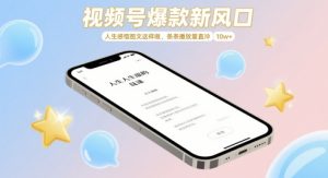 视频号爆款新风口，人生感悟图文这样做，条条播放量直冲 10w+-阳知网创资源库