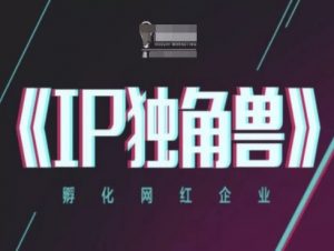IP独角兽,孵化网红企业,ip教程-阳知网创资源库