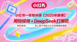小红书一年陪伴课【2025年新课】，用短视频+deepSeek打爆款，史上最干货的小红书店铺爆款课程-阳知网创资源库
