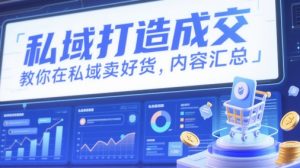 私域打造成交,教你在私域卖好货,内容汇总-阳知网创资源库
