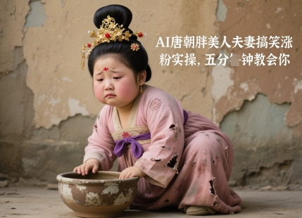 AI唐朝胖美人夫妻搞笑涨粉实操,五分钟教会你-阳知网创资源库