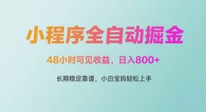 微信小程序全自动掘金,48小时可见收益,日入多张,长期稳定靠谱,小白宝妈轻松上手【揭秘】-阳知网创资源库