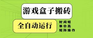 游戏盒子搬砖,全自动运行,无需人工,时间短、单价高、矩阵操作【揭秘】-阳知网创资源库