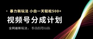 视频号分成计划,全网最暴力玩法,新手一天也能轻松5张+-阳知网创资源库