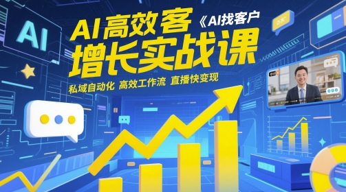 AI高效获客增长实战课,AI找客户 私域自动化 高效工作流 直播快变现-阳知网创资源库