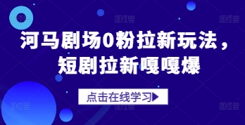 河马剧场0粉拉新玩法，短剧拉新嘎嘎爆-阳知网创资源库