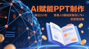 AI赋能PPT制作,每日2小时,普通人0基础实操月入7k+ 的变现攻略-阳知网创资源库