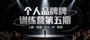 个人品牌训练营第五期,人脉·资源·个人IP·变现-阳知网创资源库