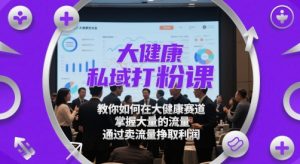 大健康私域打粉课,教你如何在大健康赛道,掌握大量的流量,通过卖流量挣取利润-阳知网创资源库