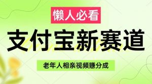 支付宝新赛道,利用老年人相亲视频,挣分成收益,轻松月入过W,操作简单-阳知网创资源库
