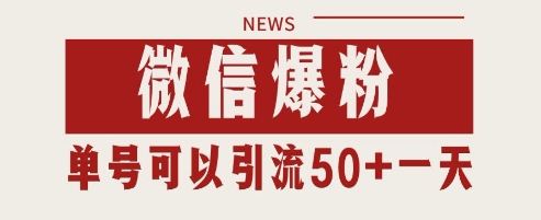 微信爆粉,私域暴力引流打法日引千粉 单号日进50+【揭秘】-阳知网创资源库