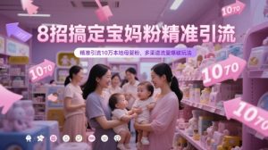 8招搞定宝妈粉精准引流,精准引流10万本地母婴粉,多渠道流量爆破玩法-阳知网创资源库