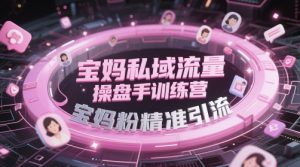 宝妈私域流量操盘手训练营,宝妈粉精准引流-阳知网创资源库