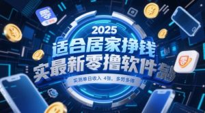 适合居家挣钱2025最新零撸软件，实测单日收入4张，多劳多得 一部手机即可操作【揭秘】-阳知网创资源库