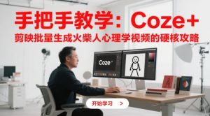 手把手教学:Coze + 剪映批量生成火柴人心理学视频的硬核攻略-阳知网创资源库