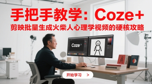 手把手教学:Coze + 剪映批量生成火柴人心理学视频的硬核攻略-阳知网创资源库