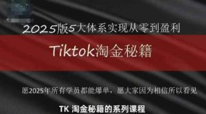 TikTok跨境2025淘金秘籍,2025TikTok从0到盈利变现-阳知网创资源库