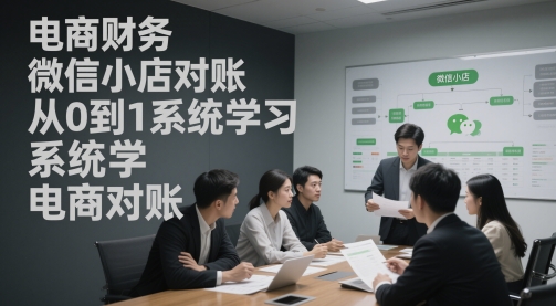 电商财务微信小店对账,从0到1系统学习电商对账-阳知网创资源库