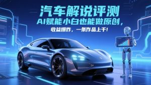 抖音汽车解说评测赛道，AI赋能小白也能做原创，收益爆炸，一条作品上千-阳知网创资源库