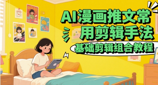 AI漫画推文常用剪辑手法,基础剪辑组合教程-阳知网创资源库