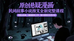 原创悬疑漫画民间故事小说推文全新完整课程, 搭配ai绘画,0基础轻松上手,撸分成和伙伴计划-阳知网创资源库