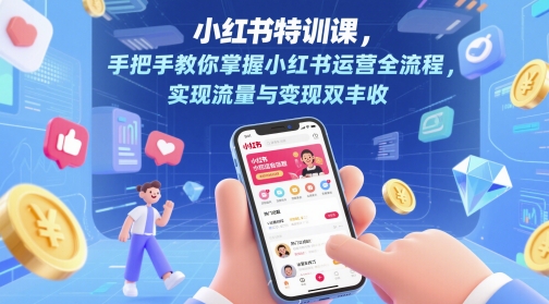 小红书特训课,手把手教你掌握小红书运营全流程,实现流量与变现双丰收-阳知网创资源库