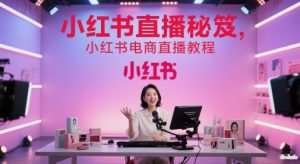 小红书直播秘笈,小红书电商直播教程-阳知网创资源库