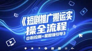 短剧推广搬运实操全流程，0粉拉新+星图强引导-阳知网创资源库