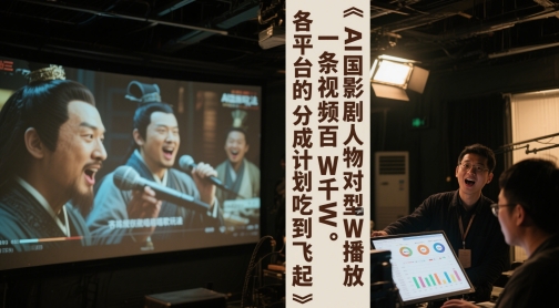 AI三国影视剧人物对口型唱歌玩法,一条视频百W千W播放,各平台的分成计划吃到飞起-阳知网创资源库