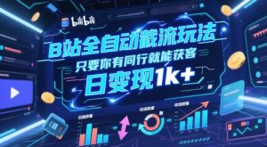 B站全自动截流玩法只要你有同行就能获客，日变现1k+【揭秘】-阳知网创资源库