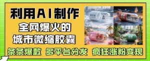 利用AI制作全网爆火的城市微缩胶囊,条条爆款, 多平台分发,疯狂涨粉变现-阳知网创资源库