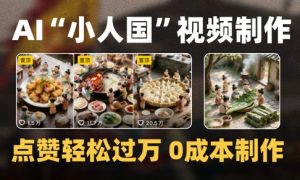 爆款1000W+播放微缩景观迷你小人国AI视频0成本制作全流程教学-阳知网创资源库