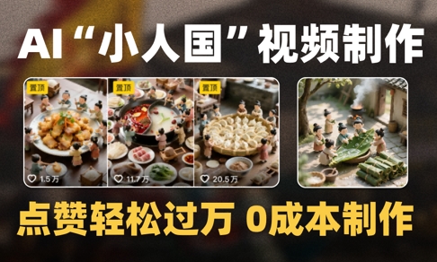 爆款1000W+播放微缩景观迷你小人国AI视频0成本制作全流程教学-阳知网创资源库