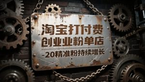 淘宝打付费创业粉单店每天稳定10-20精准粉持续增长【揭秘】-阳知网创资源库