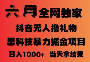 25年6月抖音无人直播最新暴力撸音浪掘金，小白可做，可批量矩阵放大，长期稳定日入1k+【揭秘】-阳知网创资源库