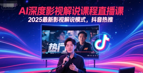 AI深度影视解说课程直播课,2025最新影视解说模式,抖音热推-阳知网创资源库