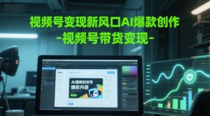 视频号变现新风口AI爆款创作-视频号带货变现-阳知网创资源库