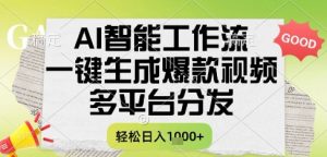AI智能工作流,一键生成书单号爆款视频,多平台分发,每日收益多张【揭秘】-阳知网创资源库