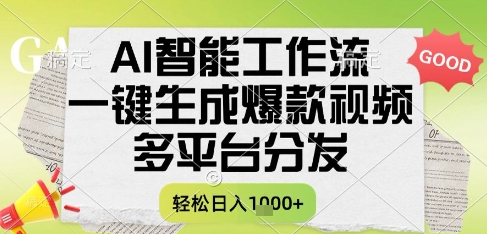 AI智能工作流,一键生成书单号爆款视频,多平台分发,每日收益多张【揭秘】-阳知网创资源库