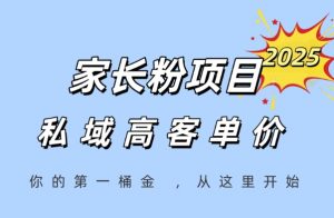 家长粉项目,一个可以长期变现暴利项目,私域高客单价,轻松完成你的人生第一桶金-阳知网创资源库