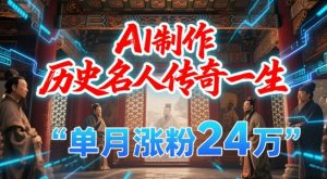 暴力起号!用AI制作历史名人传奇一生,单月涨粉24W,涨粉+变现赛道黑马来了-阳知网创资源库