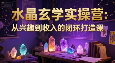 水晶玄学实操营:从兴趣到收入的闭环打造课-阳知网创资源库