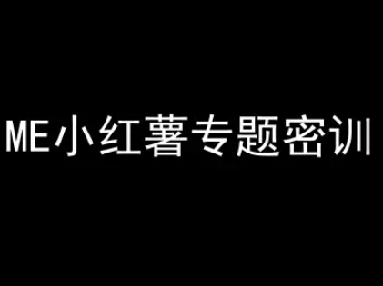 ME小红薯专题密训-小红书电商教程-阳知网创资源库