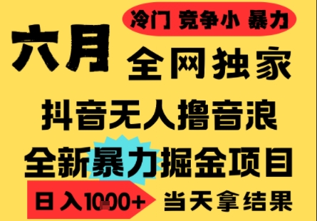 25年6月高爆抖音无人直播最新撸音浪掘金项目,小白可做,无脑日入1k+,门槛低可批量矩阵【揭秘】-阳知网创资源库