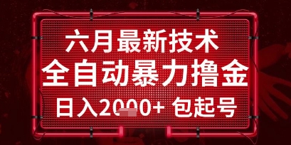 六月最新技术全自动暴力撸金,稳定日入2k+包起号,长期稳定【揭秘】-阳知网创资源库