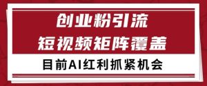 小红书某音创业赛道引流获客 自热矩阵日引200+【揭秘】-阳知网创资源库