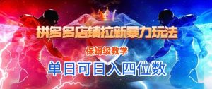 悟空直搜拼多多店铺拉新暴力玩法,保姆级教学,单日可入四位数-阳知网创资源库